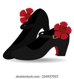 Flamenco design over white background, vector illustration.