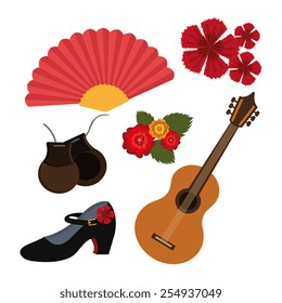 Flamenco design over white background, vector illustration.