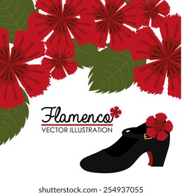 Flamenco design over white background, vector illustration.