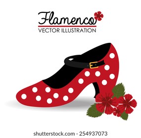 Flamenco design over white background, vector illustration.