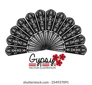 Flamenco design over white background, vector illustration.