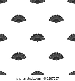 Flamenco fan icon in black style isolated on white background. Spain country symbol stock vector illustration.
