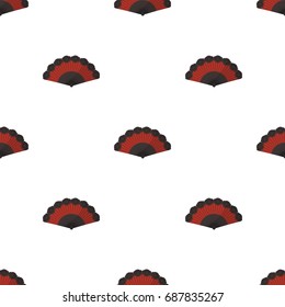 Flamenco fan icon in cartoon style isolated on white background. Spain country symbol stock vector illustration.