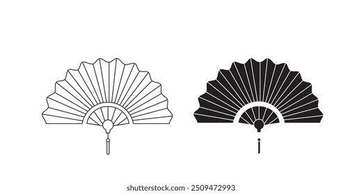 Flamenco Fan Icon on white Background