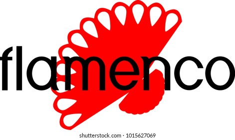 Flamenco fan on white background