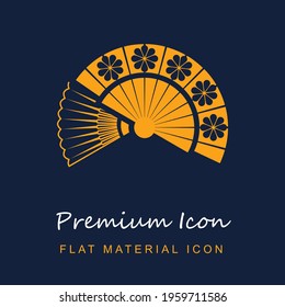 Flamenco Fans premium material ui ux isolated vector icon in navy blue and orange colors