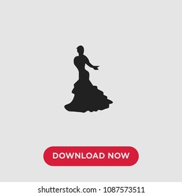 Flamenco female dancer vector icon
