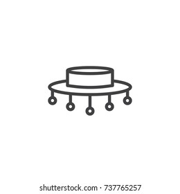 Flamenco hat line icon, outline vector sign, linear style pictogram isolated on white. Symbol, logo illustration. Editable stroke