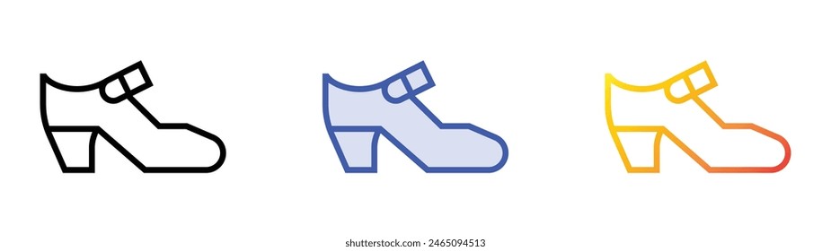 flamenco icon. Linear, Blue Fill and Gradient Style Design Isolated On White Background