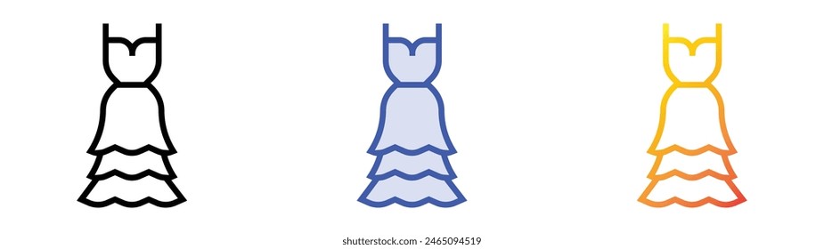 flamenco icon. Linear, Blue Fill and Gradient Style Design Isolated On White Background