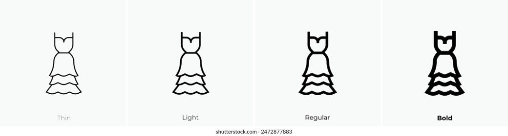 flamenco icon. Thin, Light Regular And Bold style design isolated on white background