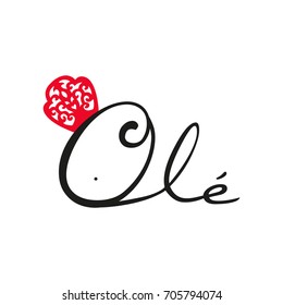 Flamenco logo Olé.  Typical Spanish.Vector illustration.