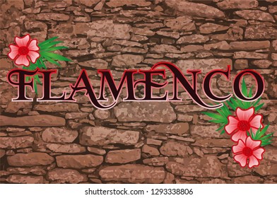 Flamenco party invitation card, vector illustration