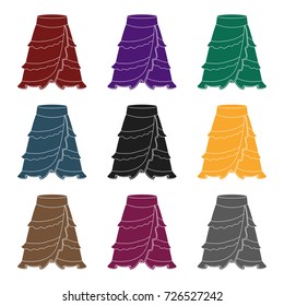 Flamenco skirt icon in black style isolated on white background. Spain country symbol stock vector illustration.