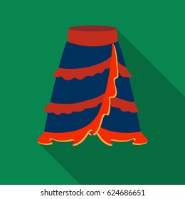 Flamenco skirt icon in flate style isolated on white background. Spain country symbol stock vector illustration.