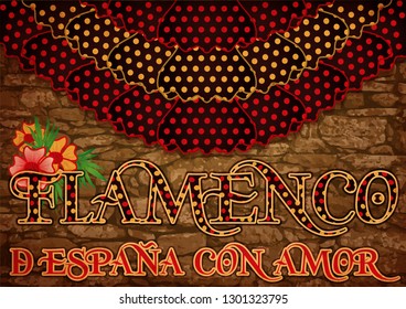 Flamenco. From Spain with Love. Flamenco party invitation banner. vector illustration