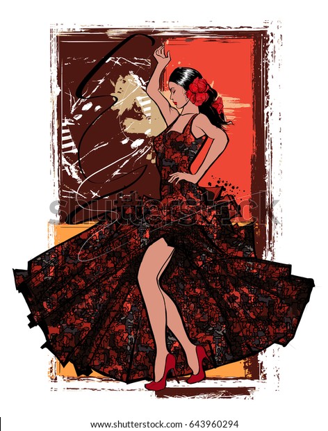 Flamenco Danseuse Espagnole Illustration Vectorielle Image Vectorielle De Stock Libre De Droits