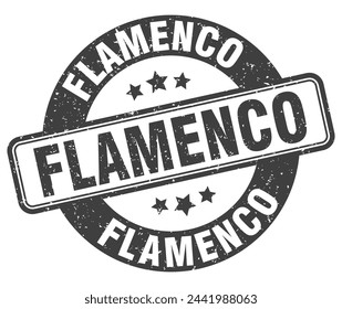 flamenco stamp. flamenco sign. round grunge label