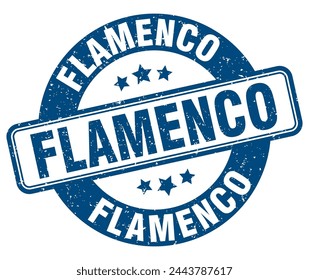 flamenco stamp. flamenco sign. round grunge label