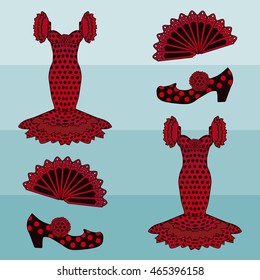 Flamenco style seamless pattern, vector illustration