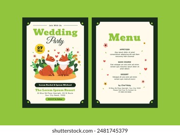 Flamencos Wedding Party Invitation Template 