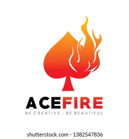 Flames ACE Logo Inspiration Vector