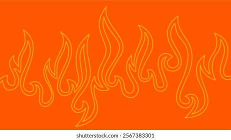 flames background. Continuous fire line design. Flame outline background. Fire Background. doodle fire background. Flame Seamless Pattern.