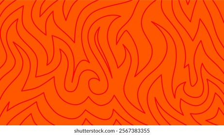 flames background. Continuous fire line design. Flame outline background. Fire Background. doodle fire background. Flame Seamless Pattern.