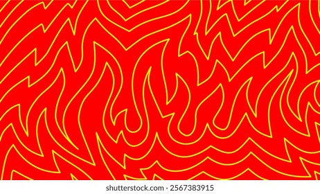 flames background. Continuous fire line design. Flame outline background. Fire Background. doodle fire background. Flame Seamless Pattern.