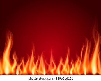 Flames from below. Vector illustration