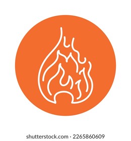 Flames black line icon. Natural element. Pictogram for web page, mobile app, promo.