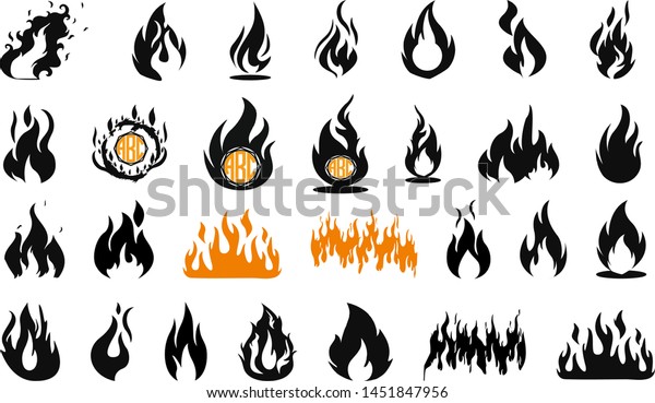 Download Flames Bundle Flames Set Fire Flame Stock Vector Royalty Free 1451847956