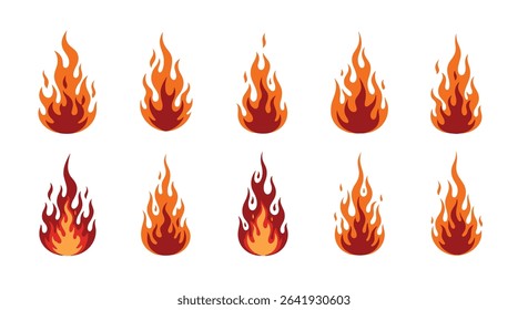 Flames Collection Creative Burning Fire Images For Graphic Design Elements