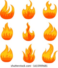 Flames, fire, flame icon. Vector illustration of a bonfire concept. Vector.