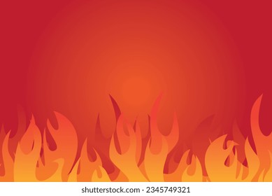 las llamas incendian ilustración de fondo rojo.