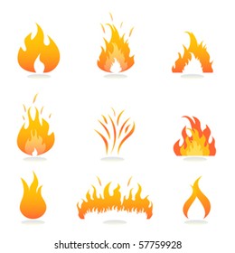 Flames Fire Signs Symbols Stock Vector (Royalty Free) 57759928 ...