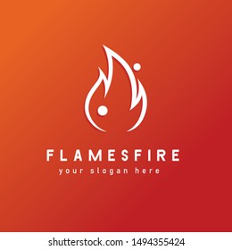 Flames Fire Simple Minimalist Modern Logo Concept