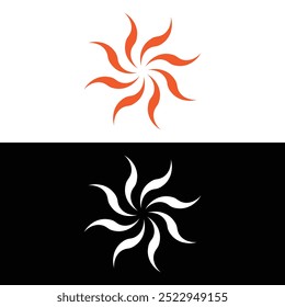 Flames fire swirl logo template design, emblem, symbol illustration