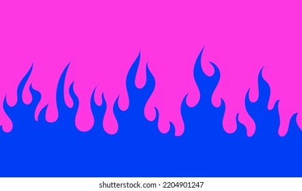 Flames of a fire in tattoo line art style. Vector illustration.