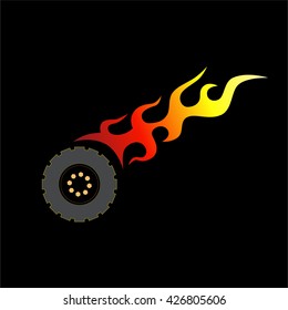 Flames fire vector icon isolated on black background – icon fire illustration