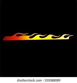 Flames fire vector icon isolated on black background – icon fire illustration