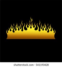 Flames fire vector isolated on black background