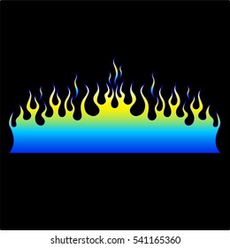 Flames gas vector icon isolated on black background – icon fire illustration