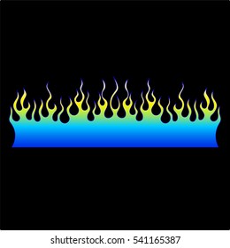 Flames gas vector icon isolated on black background – icon fire illustration