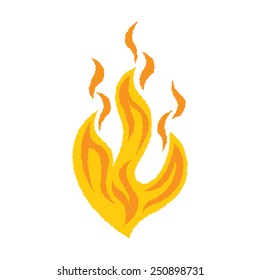 Flames Icon - Roughened Edge Style