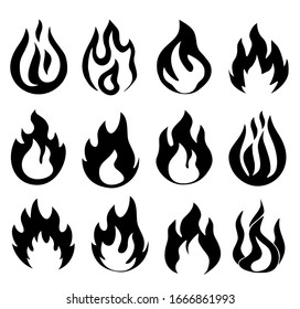 Fire Icons Set Stock Vector (Royalty Free) 365846396