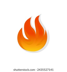 Flames illustration isolated background, vector image