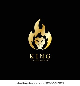 Flames  Leo Logo Vector Design. Lion Logo Design