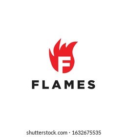 F Initial Flame Logo Icon Template Stock Vector (Royalty Free) 1241460961