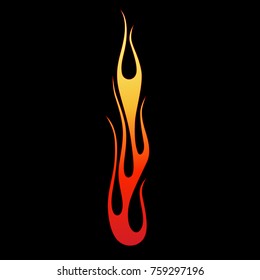 Flames logo vector icon isolated on black background – icon fire illustration